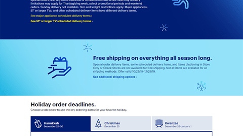 Best Buy 'Free Next-Day Delivery' Web Page